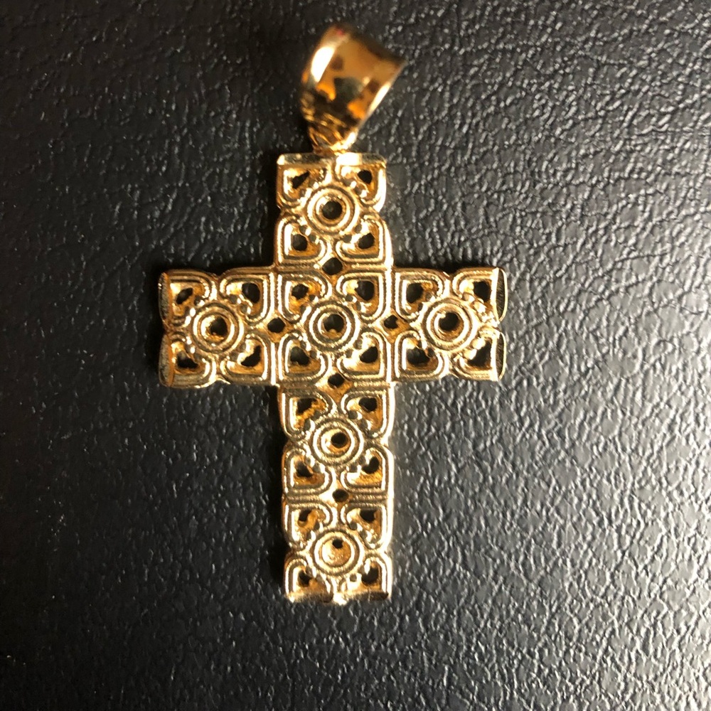 Men’s 2 inch gold overlay cross charm